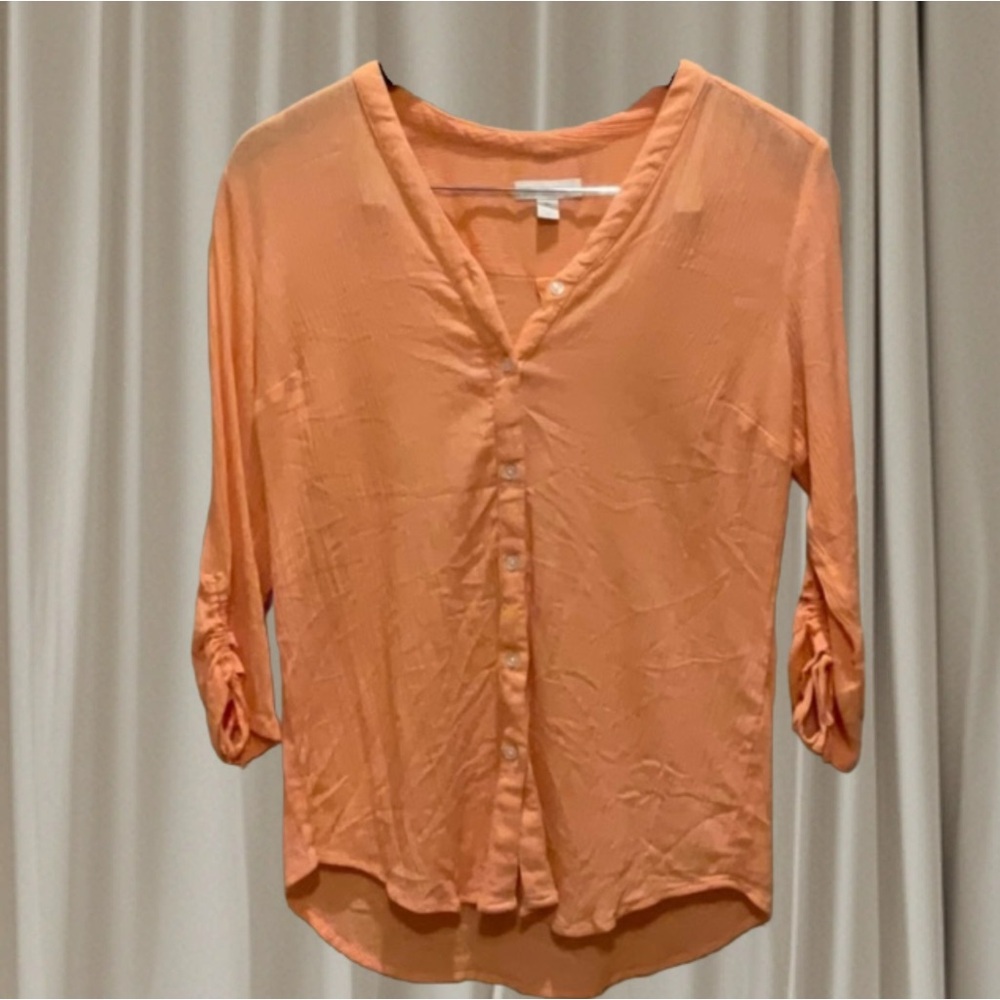 Charter Club size XS Women’s L/S peach lounge tunic top